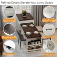 thumbnail image 5 of 83.1" Extendable Kitchen Island with Slide Out Table,Mobile Prep Station with Tempered Glass Doors,Storage Racks and Wheels,Space Saving Dining Table and Breakfast Bar for 2-6,Creamy White and Walnut, 5 of 6