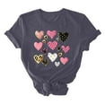 thumbnail image 6 of Njagoc3 Womens Pink Heart-Print Womens Short Sleeve T-Shirt - Graphic, Multi-Color, Casual & Valentine's, 6 of 6