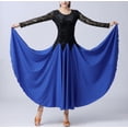 thumbnail image 2 of Long Sleeve Long Lace Velvet Modern Dance Practice Performance Dress Outfit Adults, 2 of 8