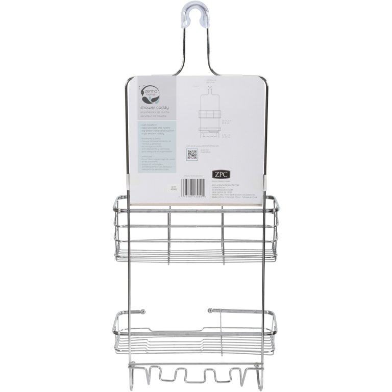 Chrome Steel 2-Shelf Over The Showerhead 13-in x 4.2-in x 26.25-in at