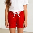 thumbnail image 2 of HAOTAGS Girls Casual Shorts Summer Elastic Waist and Breathable Shorts for Playtime, Lounging and Everyday Comfort Red Size 3 Years, 2 of 8