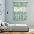 thumbnail image 6 of Ocean Marine Life Kitchen Curtains Valances and Tiers Set of 3 Retro Green Shell Conch Line Tier Curtains and Valance with Rod Pocket for Small Windows, 27.5"x36", 6 of 9
