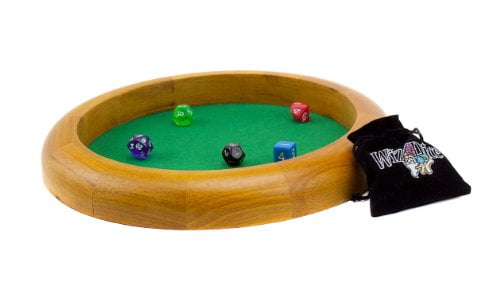Wiz Dice 12-inch Felt-Lined Wooden Dice Trays by