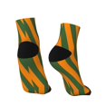 thumbnail image 2 of Breathable Athletic Socks Orange Green Stripe Cushioned Quarter Socks for Men Women, 2 of 7