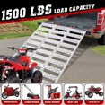 thumbnail image 4 of Tri-Folding Ramps, Aluminum Alloy Loading Ramps with Treads,76"x50" Loading Ramp for Motorcycles, UTVs, ATVs, Trucks,Golf Carts,Weight Limit 1500LBS,Silver, 4 of 4
