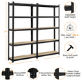 thumbnail image 5 of Smile Mart 2PCS 5 Tiers Adjustable Storage Shelf Units for Garage, 35.5″ L*12″ W*71″ H, Black, 5 of 8