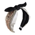 thumbnail image 2 of Diademas para el cabello con lazo, diadema con nudo torcido, diadema bordada con cuentas brillantes, turbante ancho ajustable, accesorios para Accesorio para el cabello Lazo de cuentas beige Minnieouse AP010012-01B, 2 of 6
