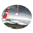 thumbnail image 3 of Kll 30" Christmas Tree Skirt 3d Lighthouse In The Surf Xmas Tree Skirts Mat For New Year Xmas Holiday Party Indoor Outdoor Home Decoration, 3 of 9