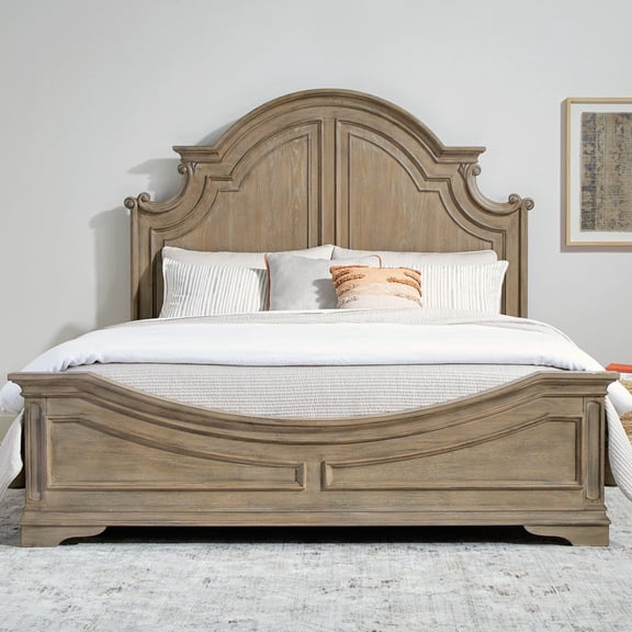 Magnolia Manor King Panel Bed in Weathered Bisque