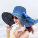 thumbnail image 2 of Sombrero de paja de viaje de playa de verano para mujer, sombrero grande de ala, sombrilla plegable, moda coreana, vacaciones, 2 of 4