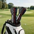 thumbnail image 3 of Yuyamidu American Flag Golf Club Head Covers for Driver, Fairway Hybrid Woods PU Leather Golf Wood Head Covers Driver Headcover, Fairway Wood Head Cover, Golf Hybrid Head Cover, 4th of July, 3 of 7