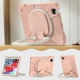 thumbnail image 4 of ELEHOLD Rugged Case for iPad Air 11 inch 2024/iPad Air 4th/5th Gen/iPad Pro 11" 2020/2021/2020/2018,Shockproof Silicone Case with 360° Rotation Kickstand Handle Grip Heavy Duty Cover,Rosegold, 4 of 6