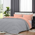 thumbnail image 4 of D.N.G. BEDDINGS 3 Piece Luxury Reversible Diamond Pattern Comforter Set Premium Super Soft, All Season 800 TC, 100% Egyptian Cotton Full/Queen Size Peach-Silver Color, 4 of 7
