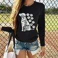 thumbnail image 4 of CEHVOM T-shirt Tunique à Manches Longues pour Femmes, Imprimé, Décontracté, Ample, Col Rond, Blouse, 4 of 7
