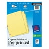 Avery Preprinted Laminated Tab Dividers, Copper Reinforced Holes, Jan-Dec Tabs, Letter Size (24286)
