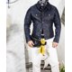 thumbnail image 4 of Chaqueta de cuero de vaca genuino para hombre, abrigo corto bordado azul Storm Rider, vaquero, motocicleta, América, ropa informal Retro, 4 of 5