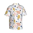thumbnail image 3 of Xecao Geometric Spots print Hawaiian shirt - a stylish short-sleeve button-down for men, perfect for casual beach and tropical outings., 3 of 9