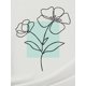 thumbnail image 3 of 100% Cotton Women's Casual Crew Neck Floral Graphic with Slight Stretch and Minimalist Line Art Flower Print Tee For Adult, Men, Women, Teen, Teenager, Adolescent, Youth, 3 of 7