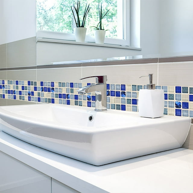 Peel And Stick Tile, Tile Sticker, Stickers Bathroom Waterproof Wall Tile Bathroom Tiles For Bathroom Kitchen DIY Home