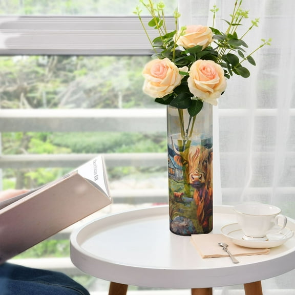 Cow Stone Grass Houses Vases for Flowers Modern Decorative Vase Home Decor for Bedroom Kitchen Living Room Centerpieces