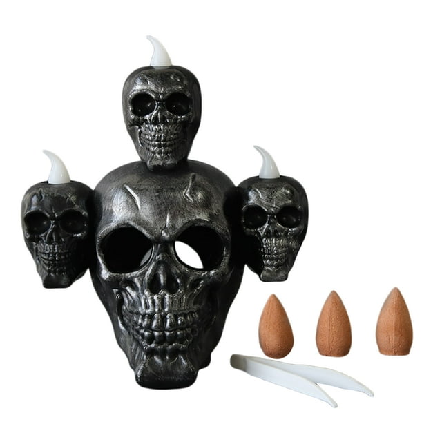 Honganda Lumière LED d'Halloween, Lampe Décorative en Forme de Crâne, Décoration de Bureau en Résine pour Maison, Bureau, Magasins