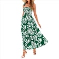 thumbnail image 2 of Vestido Maxi Bohemio de Verano para Mujer, Sin Mangas, Fruncido, con Tirantes Finos, Corte en A, Holgado, para Playa, Verde, Talla XL, 2 of 7