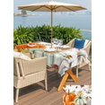 thumbnail image 4 of Outdoor Tablecloth with Umbrella Hole and Zipper, Orange Pumpkins Fall Rectangle Table Cloth 60x120 Inch Waterproof Tablecloth, Thanksgiving Botanical Sunflower Wooden Picnic Table Cover for Patio, 4 of 7