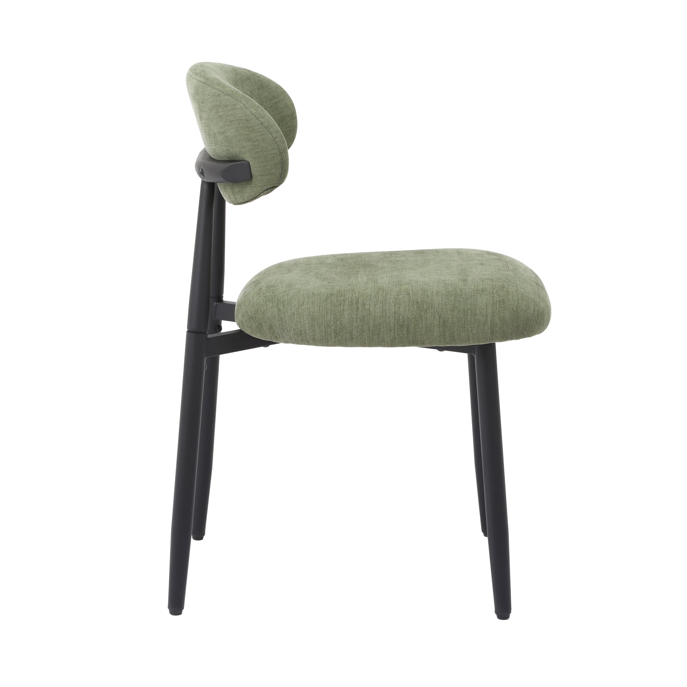 Vinform Upholstered Dining Chairs Set of 2, Fabric Metal Chair for Dining Room, Green
