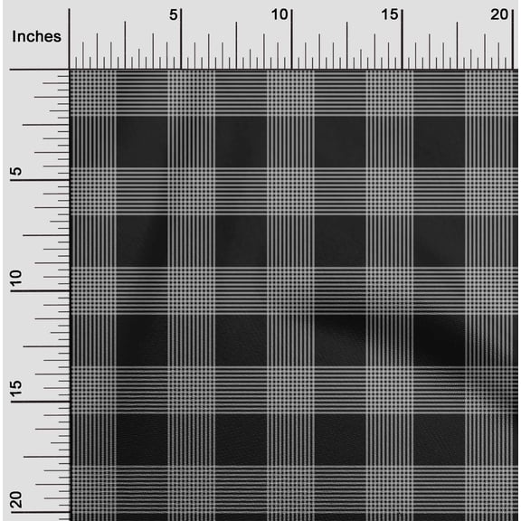 oneOone Polyester Lycra Black Fabric Gingham Check Sewing Craft Projects Fabric Prints By Yard 56 Inches Wide