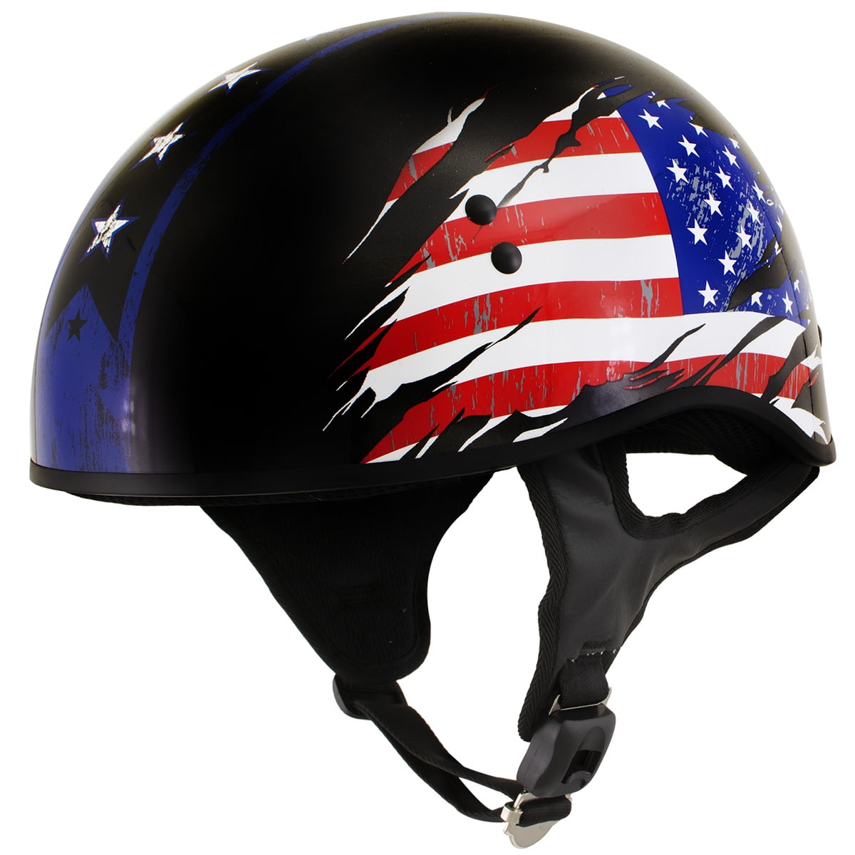 Gloss Black Advanced DOT Skull Cap Motorcycle Helmet 2X-Large Outlaw T68 The O.G 