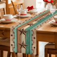thumbnail image 3 of Country Stars Table Runner, Vintage Wood Grain Bless Our Home Farm Cotton Linen Kitchen Table Decoration Washable Dining Tabletop Runners for Home Party Decor 13x48 Inches, 3 of 9