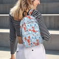 thumbnail image 5 of Kdxio Lobsters Print Canvas Backpack for School Work Travel Lightweight Unisex Daypack with Laptop Compartment and Adjustable Straps-Small, 5 of 5