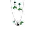 thumbnail image 2 of Delight Jewelry Silvertone Disc 1/2'' Initial - b - Green Shamrock Necklace and Clover Earrings Jewelry Set, 2 of 5