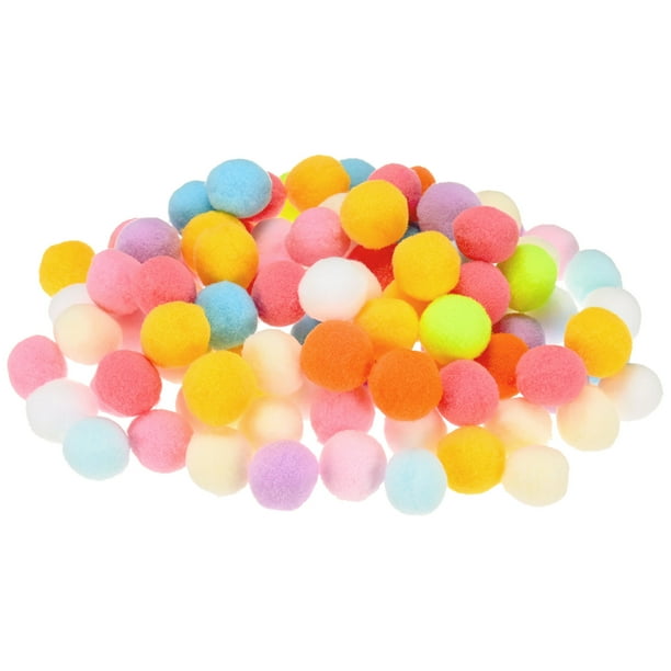 Uxcell Paquete de 100 Pompones para Manualidades, 1" (25mm) Serie de Colores Claros de Poliéster Suaves y Esponjosos