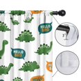 thumbnail image 4 of Blackout Kids Curtains,White Green Dinosaurs Speech Bubbles Pattern Childrens Insulated Curtains Set Of 2,Bedroom Essentials,Toddler Room Decor 42"x84", 4 of 5