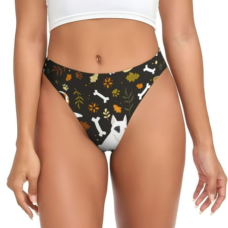 Adobk Bones And Leaves Print Seamless Women Underwear Thongs No Show Ladies Thong No Line Breathable Comfortable Panties Undies for Women-XX-Large
