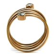 thumbnail image 3 of IP Rose Gold(Ion Plating) Stainless Steel Ring with AAA Grade CZ in Clear for Women Clear Stone Color Style TK2836 Size 5, 3 of 4