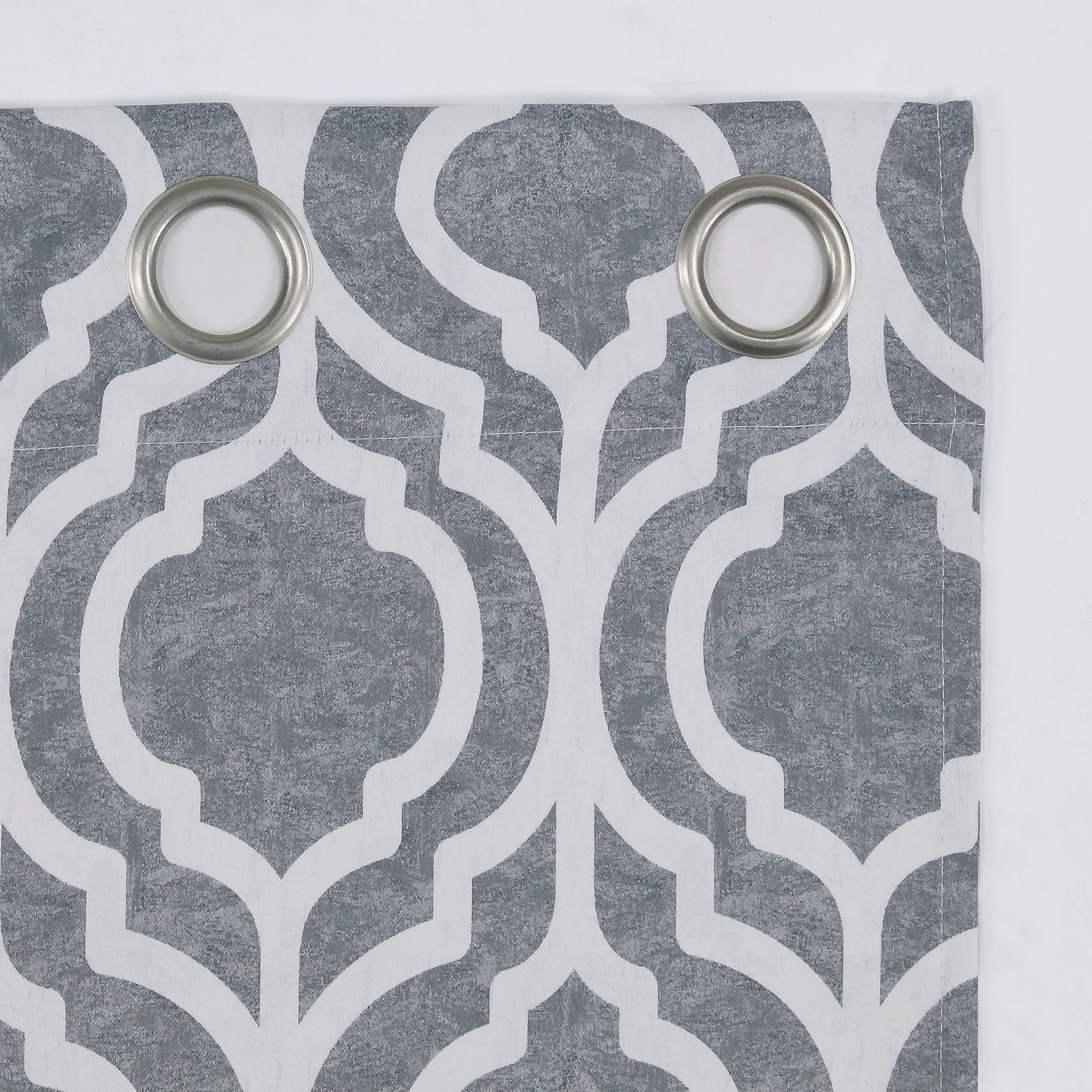 Sun Zero Eldon 1-Piece Trellis Print Blackout Grommet Curtain Panel, 40"X95", Gray