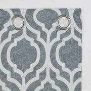 Sun Zero Eldon Trellis Print Blackout Grommet Curtain Panel, 40X84, Grey