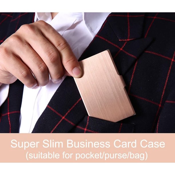Business Creative High-end Portable Metal Business Card Holder Hombres y mujeres Metal Business Card Holder Ultra-delgado Acero inoxidable Pocket Business