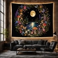 thumbnail image 6 of Magical Moonlit Forest in Wreath Whimsical Fantasy for Nature Lovers, Forest Art Wall Decor, Housewarming Gift Tapestry Wall Hanging for Bedroom and Dorm, 6 of 7
