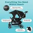 thumbnail image 2 of Foundations Gaggle Odyssey 4-Seat Quad Stroller, Reclining Bench Seats with Canopy, Black​, 2 of 9