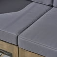 thumbnail image 6 of Frankie Outdoor 9 Piece Acacia Wood Sectional Sofa Set with Coffee Table and Cushions, Gray, Dark Gray, 6 of 14