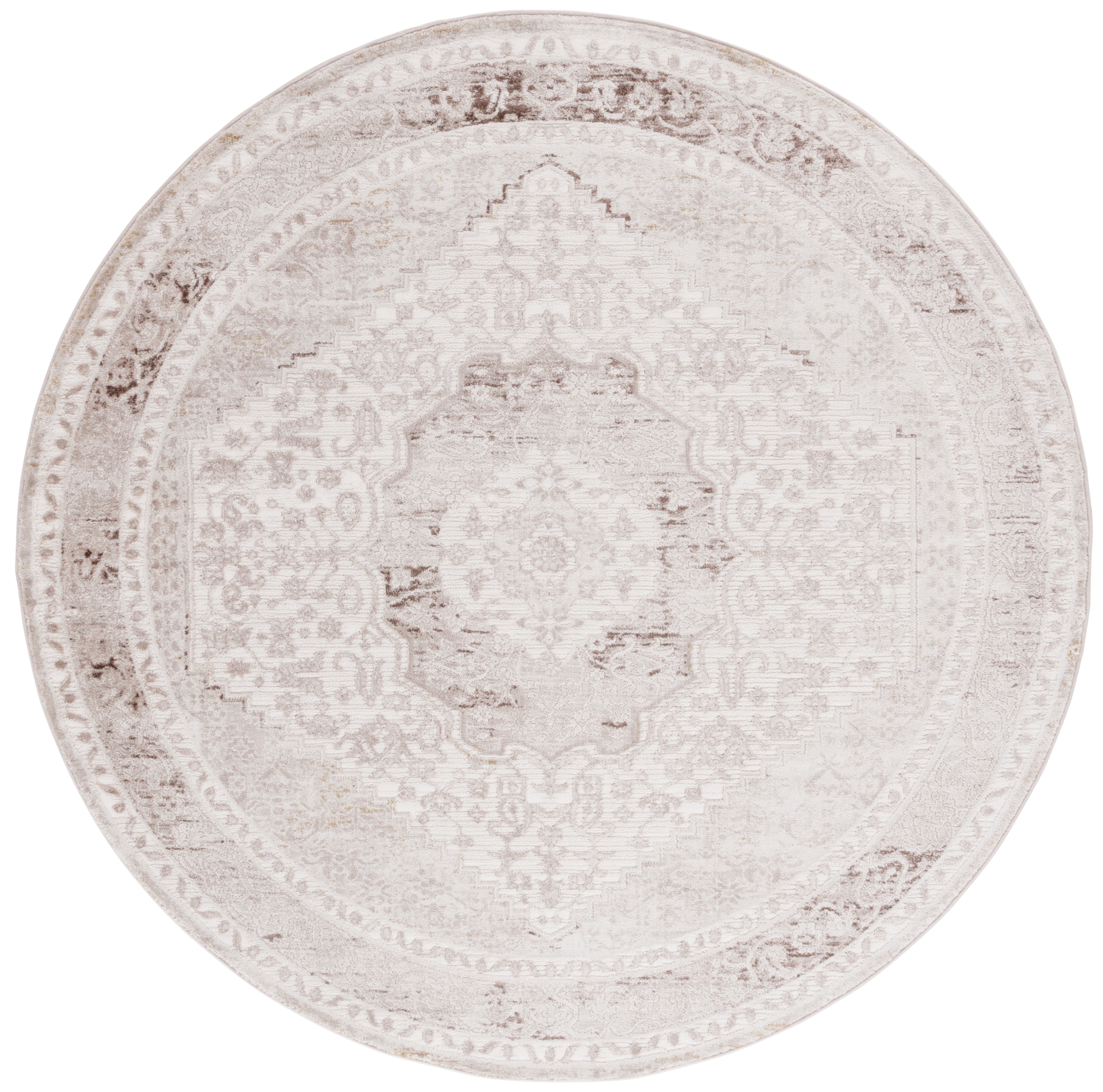 Safavieh Prestige Mattie Oriental Area Rug, Ivory/Beige, 6'7" x 6'7" Round