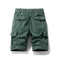 thumbnail image 4 of VgaVtl Summer Shorts Men Cargo Big Mens Shorts Solid Casual Pockets Zipper Relaxed Fit Sports Shorts,Green 5XL, 4 of 4