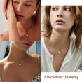 thumbnail image 4 of ChicSilver Simulated White Opal Pendant Necklace Heart Shape 925 Sterling Silver Women Necklaces Birthday Jewelry Gifts for Her, 4 of 7