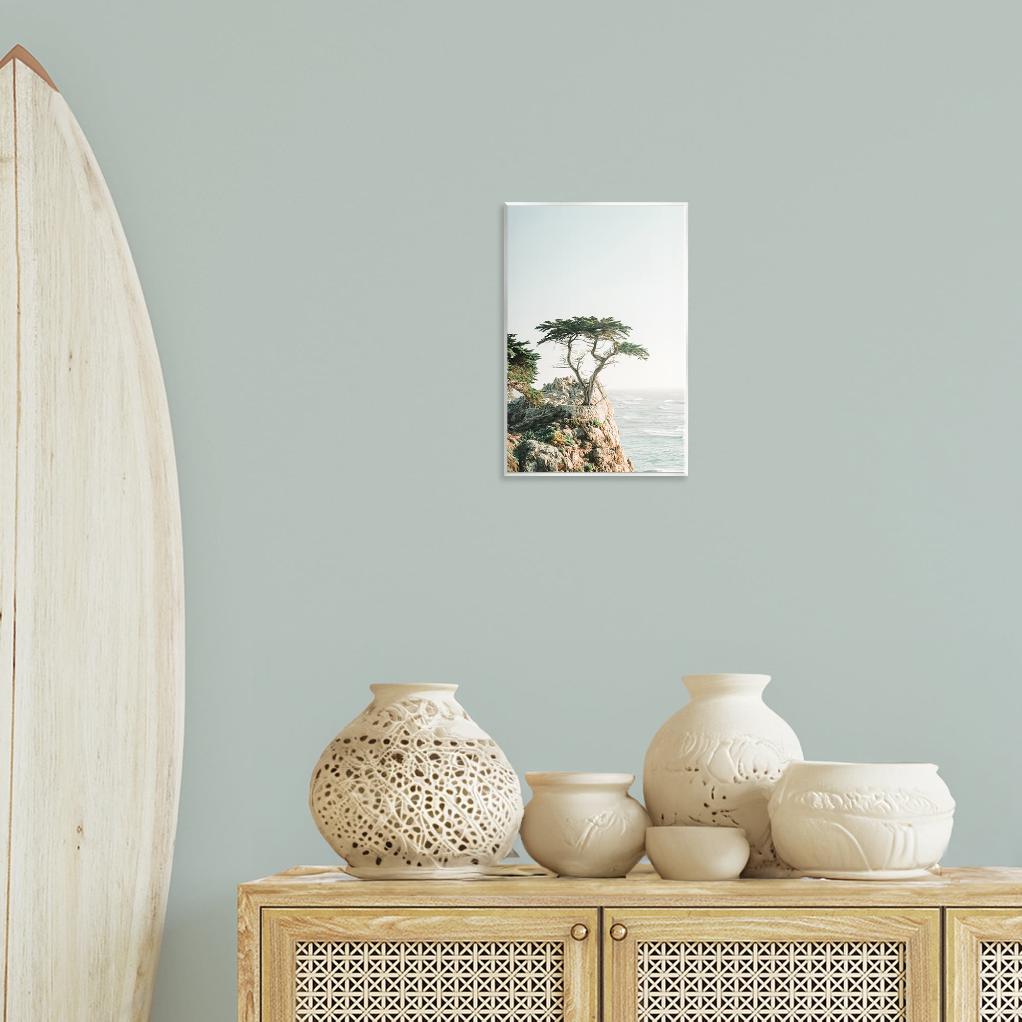 Stupell Industries Tree on Beachside Cliff Nautical & Beach Photography Unframed Art Print Wall Art, 10 x 15