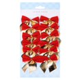 thumbnail image 1 of Mini lazo pequeño de Navidad, adornos de árbol de Navidad, oro, plata, rojo, Bowknot, fiesta de año nuevo, artesanía, coronas, decoración, 12 piezas, 1 of 4