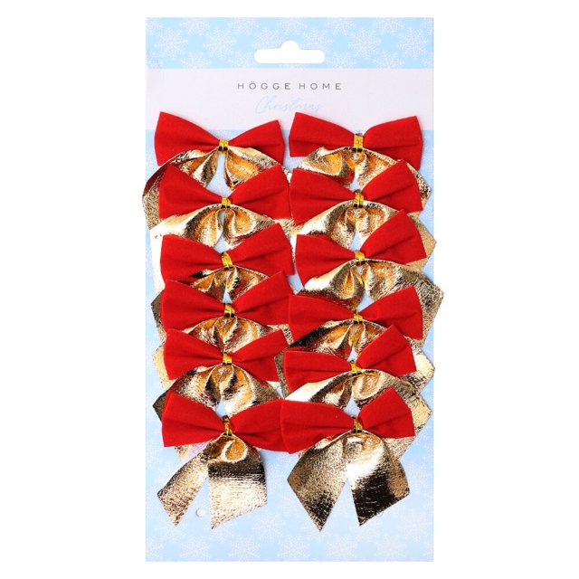 Mini lazo pequeño de Navidad, adornos de árbol de Navidad, oro, plata, rojo, Bowknot, fiesta de año nuevo, artesanía, coronas, decoración, 12 piezas