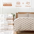 thumbnail image 6 of 3 Piece Modern Beige Geometric Duvet Cover Set Queen Size,Microfiber Comforter/Quilt Cover with Corner Ties and 2 Pillowcases,Abstract Art Morocco Aesthetic All Season Bedding with Zipper Closure, 6 of 8